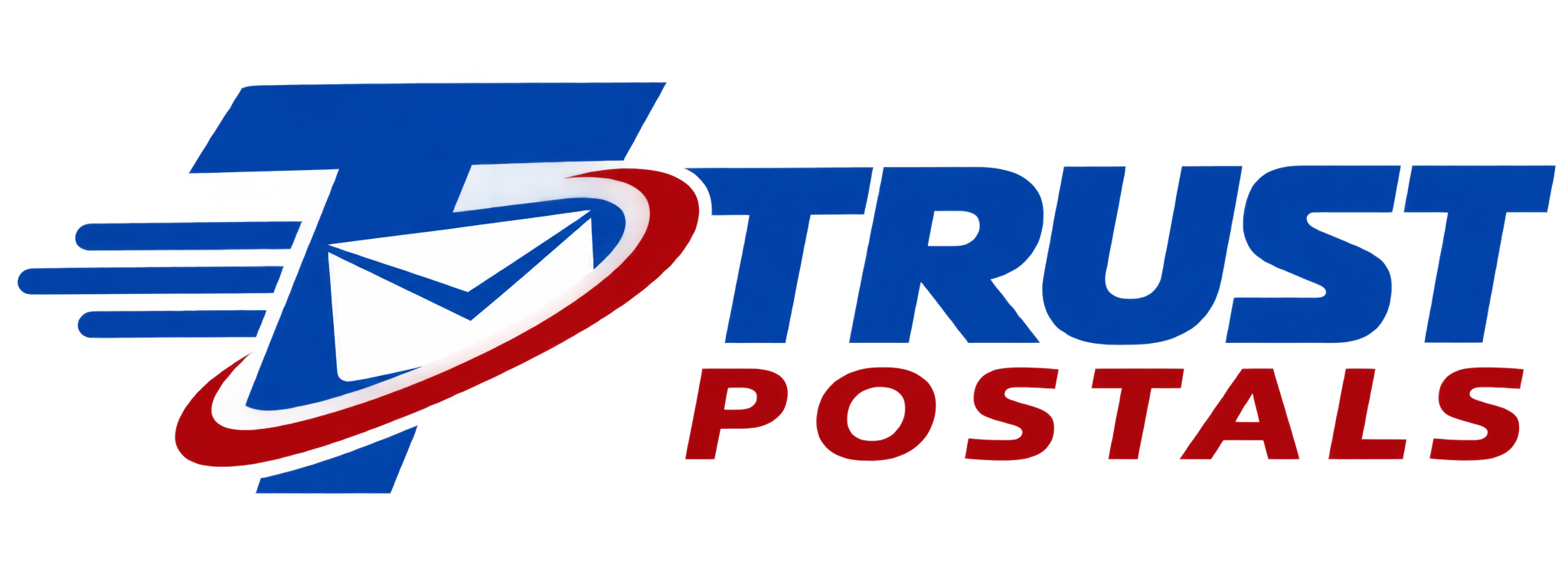 Trust Postals Logo with Motion Envelope